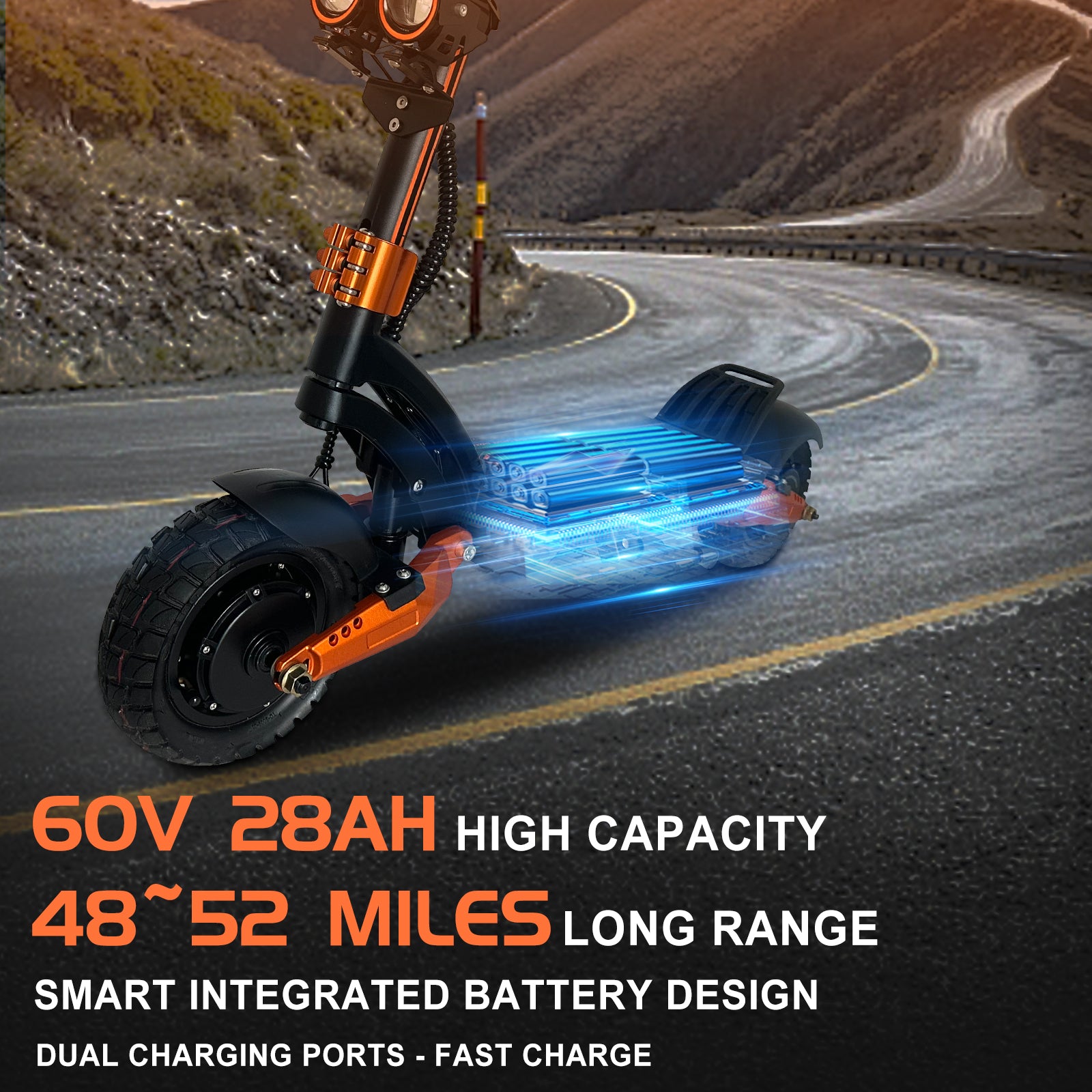 ZonDoo ZO08  Electric Scooter Adults 43MPH with 60V3000W Motors